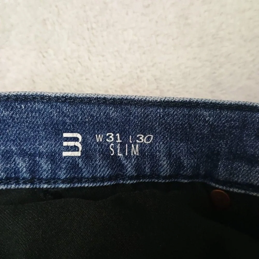 Mott & Bow Jeans Mens 31x30 Blue Slim Warren Light Distressed Stretch 5 Pocket